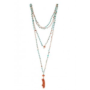 Collana uncinetto con Pendente Bamboo Coral